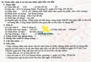 BÁN TÒA NHÀ 473 LÊ QUANG ĐỊNH