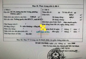 BÁN TÒA NHÀ VĂN PHÒNG MẶT TIỀN HAI BÀ TRƯNG QUẬN 1