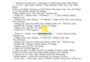 CHUYỂN NHƯỢNG DỰ ÁN CHUNG CƯ THƯƠNG MẠI ĐƯỜNG PHẠM VĂN ĐỒNG
